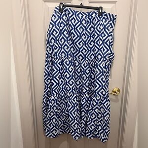 Boden Blue and White Maxi Skirt - US 20/22